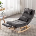 thumbnail image 1 of LuxyHoom Rocking Chair Nursery, Linen Fabric Recliner Glider Chair for Nursery, Glider Rocker with Retractable Footrest and 2 Pillowers for Bedroom, Nursery Room, Living Room (Linen Fabric Grey), 1 of 18