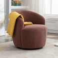 thumbnail image 1 of LuxyHoom Swivel Barrel Chair with Teddy Fabric, Swivel Accent Chair, Comfy Sherpa Round Accent Chair, Swivel Club Armchair for Nursery Living Room Bedroom (Red), 1 of 12