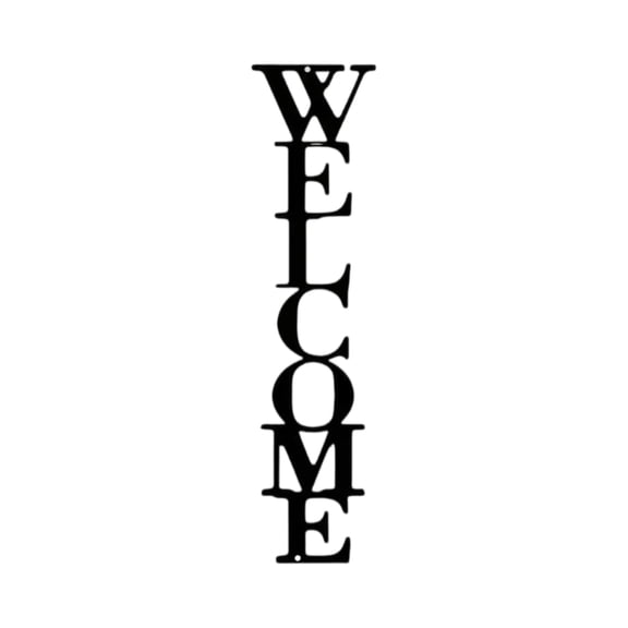 Luyimi 11.8" Vertical Black Metal Welcome Sign for Front Door, Rustproof Metal Letters for Wall, Modern Farmhouse Welcome Sign for Porch Entryway Living Room Indoor Outdoor Home Decoration
