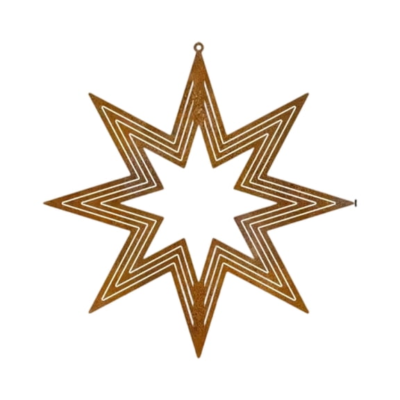 Luyimi 9.85" Rustic Metal Star Wind Chimes, Hollow Out Geometric Star Wind Spinner, Hanging Wind Chimes for Outside, Vintage Garden Decor for Patio Yard Porch Tree Housewarming Gift