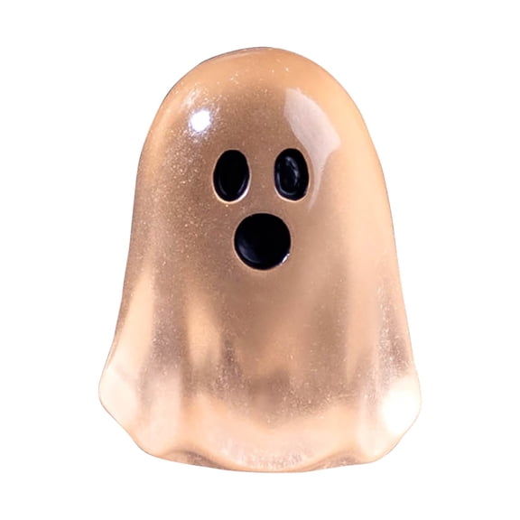 Luyimi Glow in The Dark Mini Ghost Figurine, Luminous Glitter Pastel Tiny Ghost Statues, DIY Hanging Ornaments for Fairy Garden Tiered Tray, Halloween Decorations for Home Party Tabletop Decor F