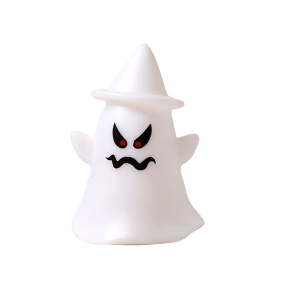 Luyimi Halloween Ghost Witch Hat Night Lights, Portable Battery Powered Cartoon Ghost Lamp, Mini Ghost Glowing Lights Desktop for Halloween Home Tabletop Kids Toys Party Decorations Gift B