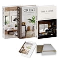 thumbnail image 1 of Luyseyha Decorative Books, 3 Pack, Brown, L10.5 x W6.7 x T1.65 inches, 1 of 10