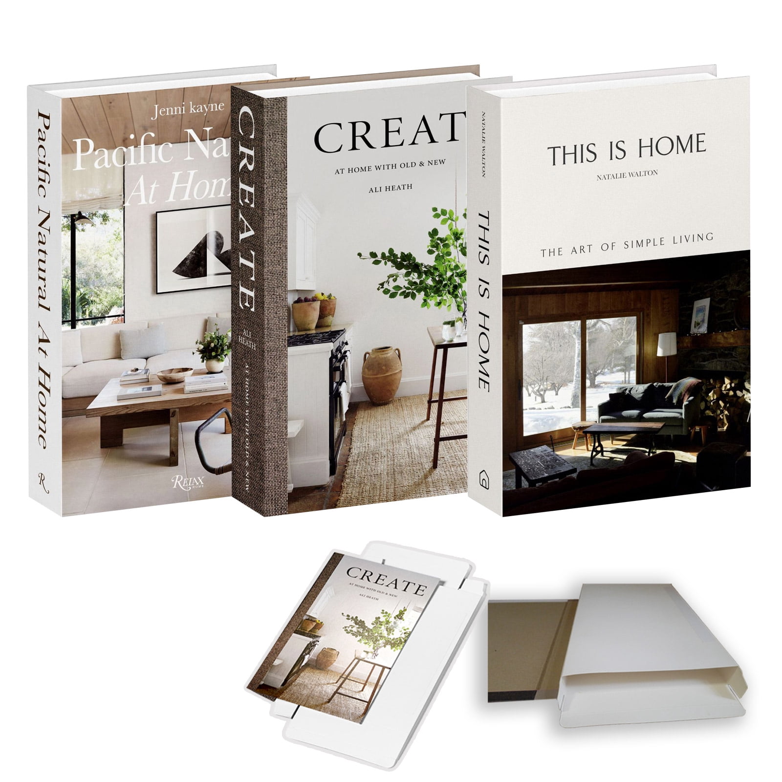 Luyseyha Decorative Books, 3 Pack, Brown, L10.5 x W6.7 x T1.65 inches