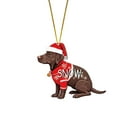 thumbnail image 1 of Luysn 1 Pcs Christmas Chocolate Lab Labrador Ornament 2D Acrylic Hanging Christmas Tree Ornaments Holiday Decorations for Xmas Tree Decor Retriever Gifts for Labrador Lovers, 1 of 7