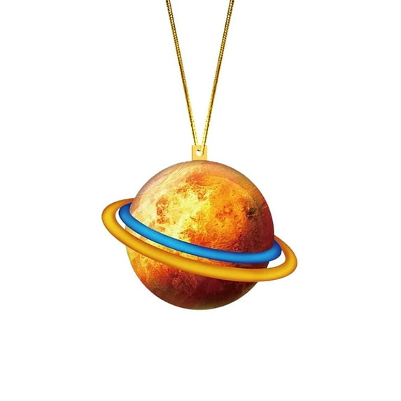 Luysn 1 Pcs Space Christmas Tree Ornament 2D Acrylic Ornaments Planet Astronaut Decor Wooden Hanging Xmas Open Decorations for Kids Rocket Ship Home Party Christmas Gifts Christmas Tree Decorations