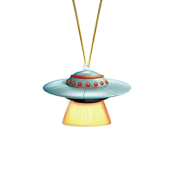 Luysn 1 Pcs Space Christmas Tree Ornament 2D Acrylic Ornaments Planet Astronaut Decor Wooden Hanging Xmas Open Decorations for Kids Rocket Ship Home Party Christmas Gifts Christmas Tree Decorations