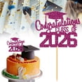 thumbnail image 1 of Luysn 1Pc Class Of 2026 Glitter Congratulations Cake Topper 5.9 Inch, Congrats Grad Decorations for College Senior Graduation Celebration Party Decor And Suppliesglitter Congrats Grad Cap Cake Picks, 1 of 9