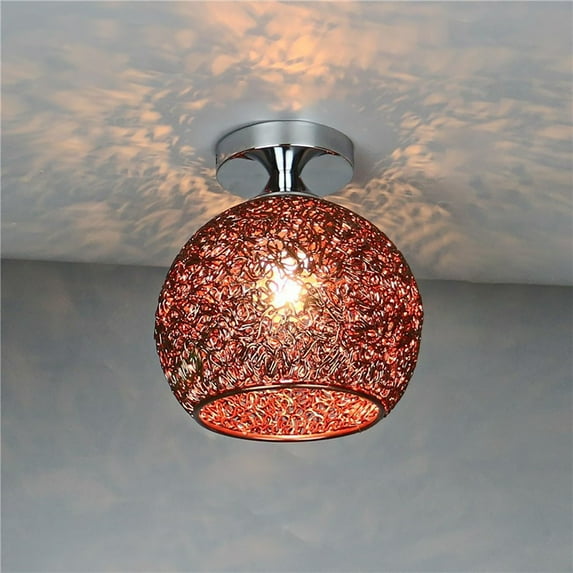 Luysn Aluminum Alloy Ceiling Light,Children Bedroom Ceiling Lamp Decor,Chandelier for Hallway, Modern Semi Flush Mount Light Fixture Alloy Art Chandelier,Aluminum Wire Globe Ceiling Lamp 7.08"X7.87"