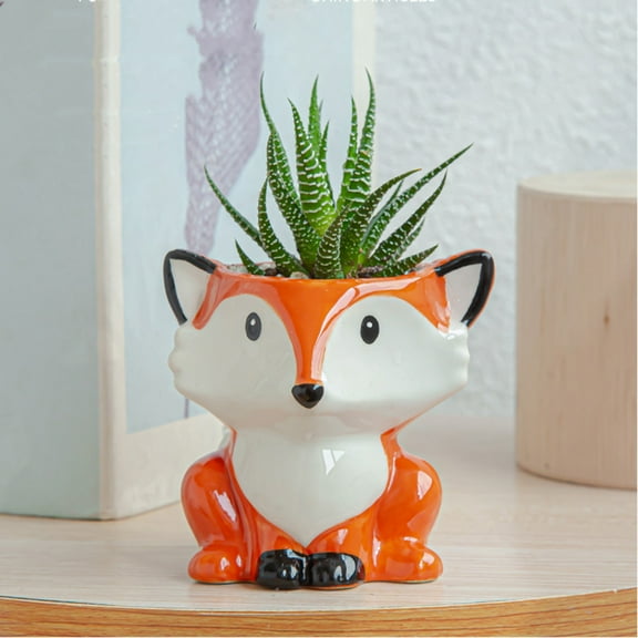 Luysn Flower Pots,Animal Succulent Planter Pot with Drainage Hole,Garden Pots,Cartoon Ceramic Flower Plant Pot Tiny Flower Planter Cactus Container Indoor Decor,Plant Pots,Pots for Plants 7.5"X3"