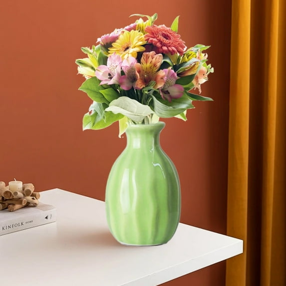 Luysn Flower Vase,Mini Ceramic Flower Vase,Small Vase,Rustic Decor Vase Modern Farmhouse Multicolored Plain Small Vases for Flowers Small Plants Floral Dining Room Shelf,Vase,Glass Vase 1.7"X2.9"