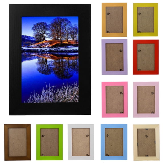 Luysn Home Decor Wooden Picture Frame,Wall Mounted,Hanging Photo Frame,Picture Frame Modern,Frame Wallet Size Photo Desktop Display,Plastic Panel Picture,Tabletop Solid Wood Picture Frames 5"