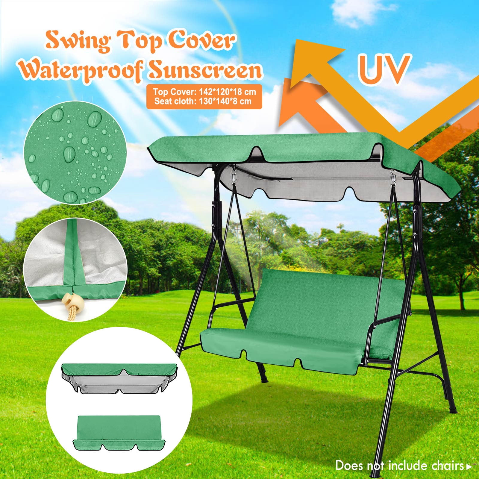 Luysn Outdoor Patio Swing Canopy Replacement Cover,Seater Universal ...