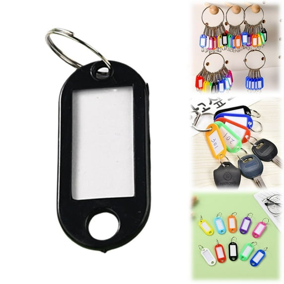 Luysn Key Tags with Labels,Plastic Key Tags with Rings Key Chain Label for Name Luggage Bags Backpack and office Key Labels Writable Paper Card Stick Tags Luggage Identification Tags 0.78"X1.85"