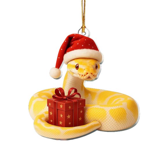 Luysn Python Christmas Pendant for Christmas Tree Decorations,2D Acrylic Snake Christmas Ornaments,Christmas Tree Hanging Pendant Decoration,Xmas Gifts for Snake Lover,Cute Snake Shaped Xmas Ornament