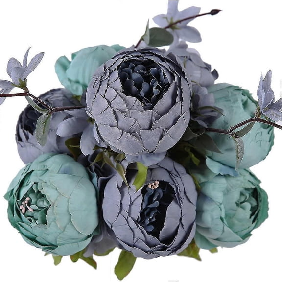 Luyue Artificial Peony Gold Flowers Fake Silk Peonies Flower Bouquet For Home Office Wedding Christmas Decoration