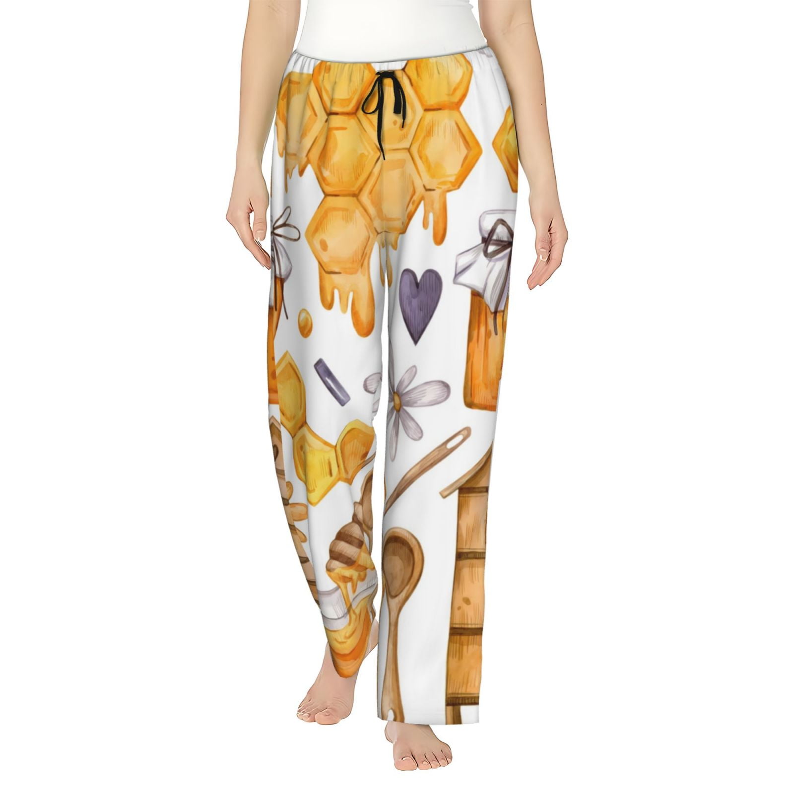 Luyuia Honey Bee Set Print Women's Straight-Leg Lounge Pajama Pants ...