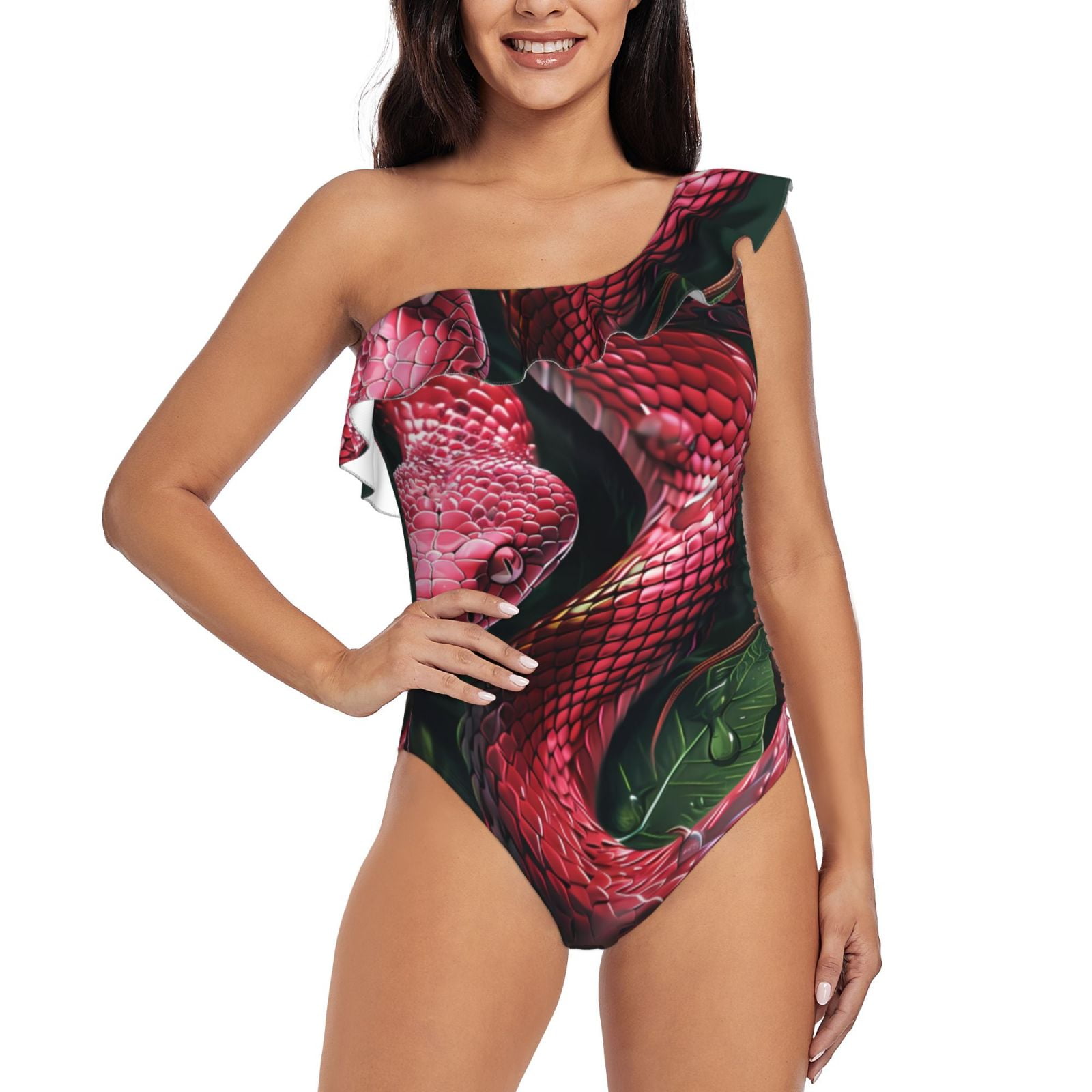 Ruffled Jungle-Print Underwire High-Wasit Bikini Set main image 1