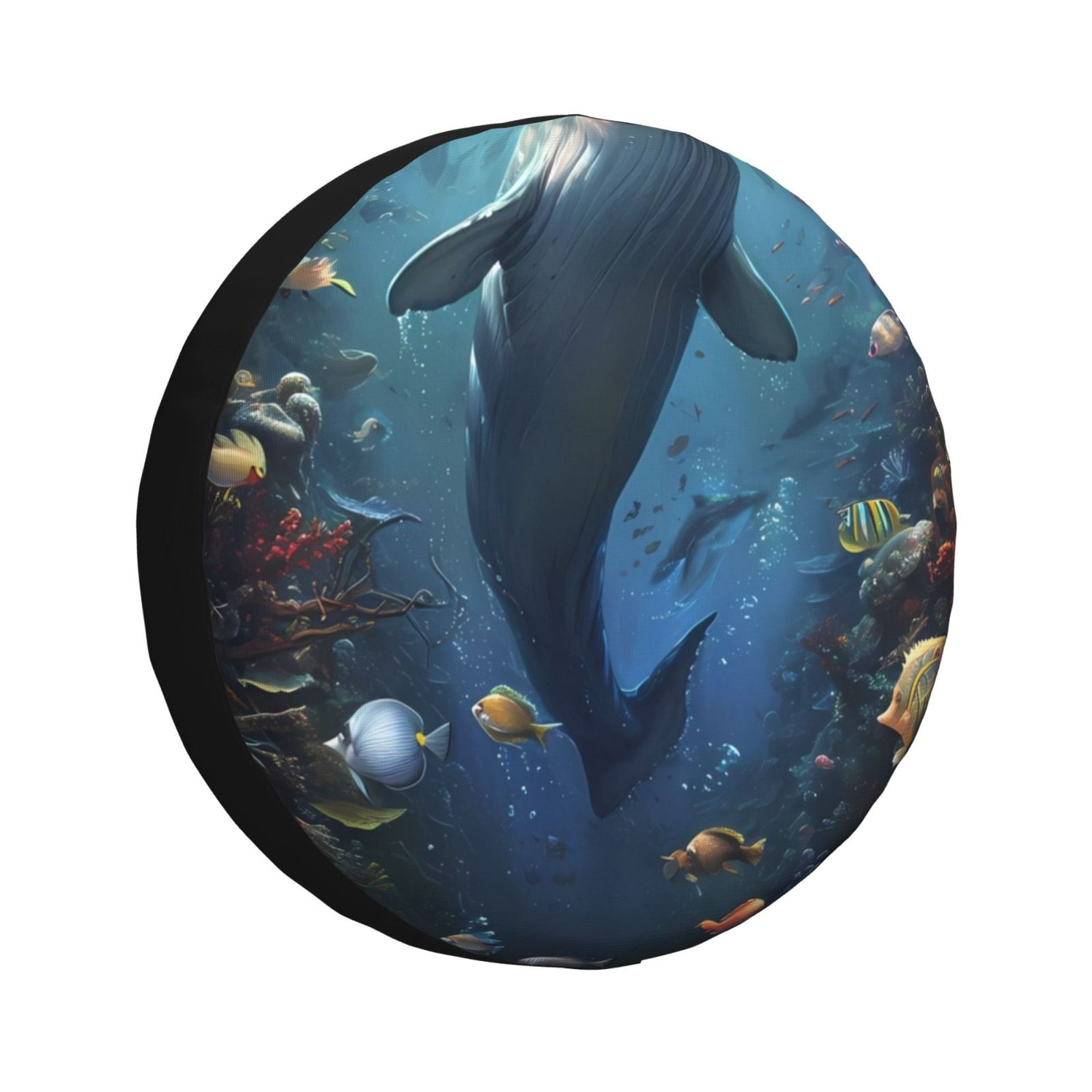 Luyuia Underwater Dolphin Print Waterproof Leather Tire Cover, Durable ...