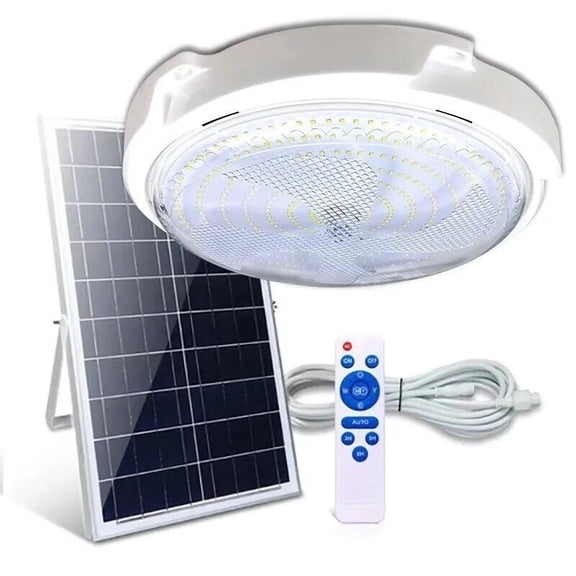 Luz Solar inteligente De Techo con Control Remoto Lampara Energia Con Panel Casa