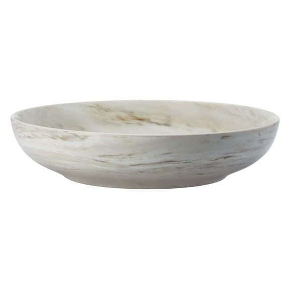 Luzerne L6200000754 30 oz Marble Porcelain Coupe Low Bowl-Deep Plate White