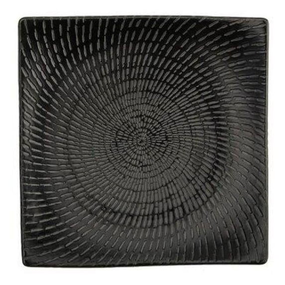 Luzerne L6250000123S 7 in. Urban Black Curved Square Porcelain Plate