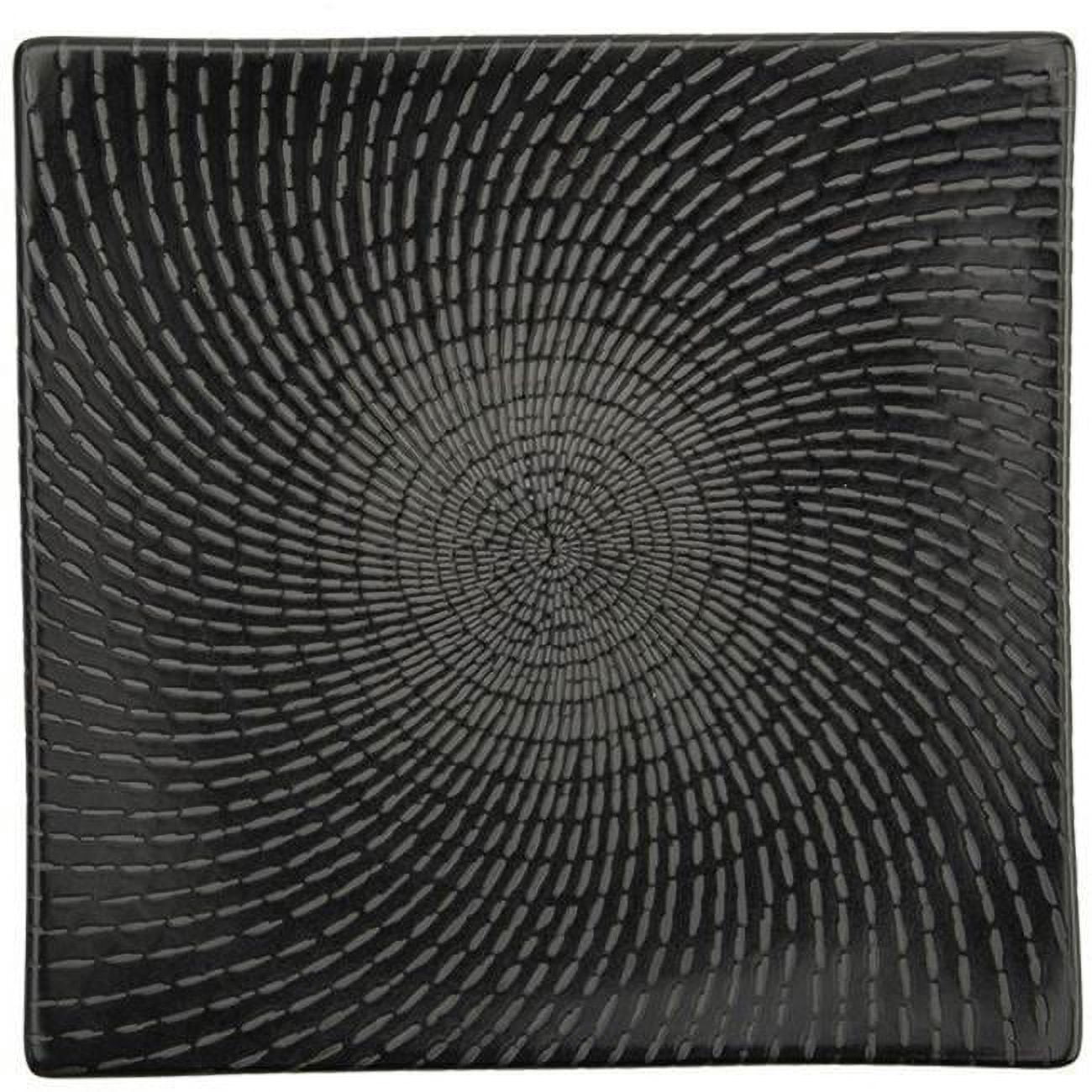 Luzerne L6250000143S 9.5 in. Urban Black Curved Square Porcelain Plate