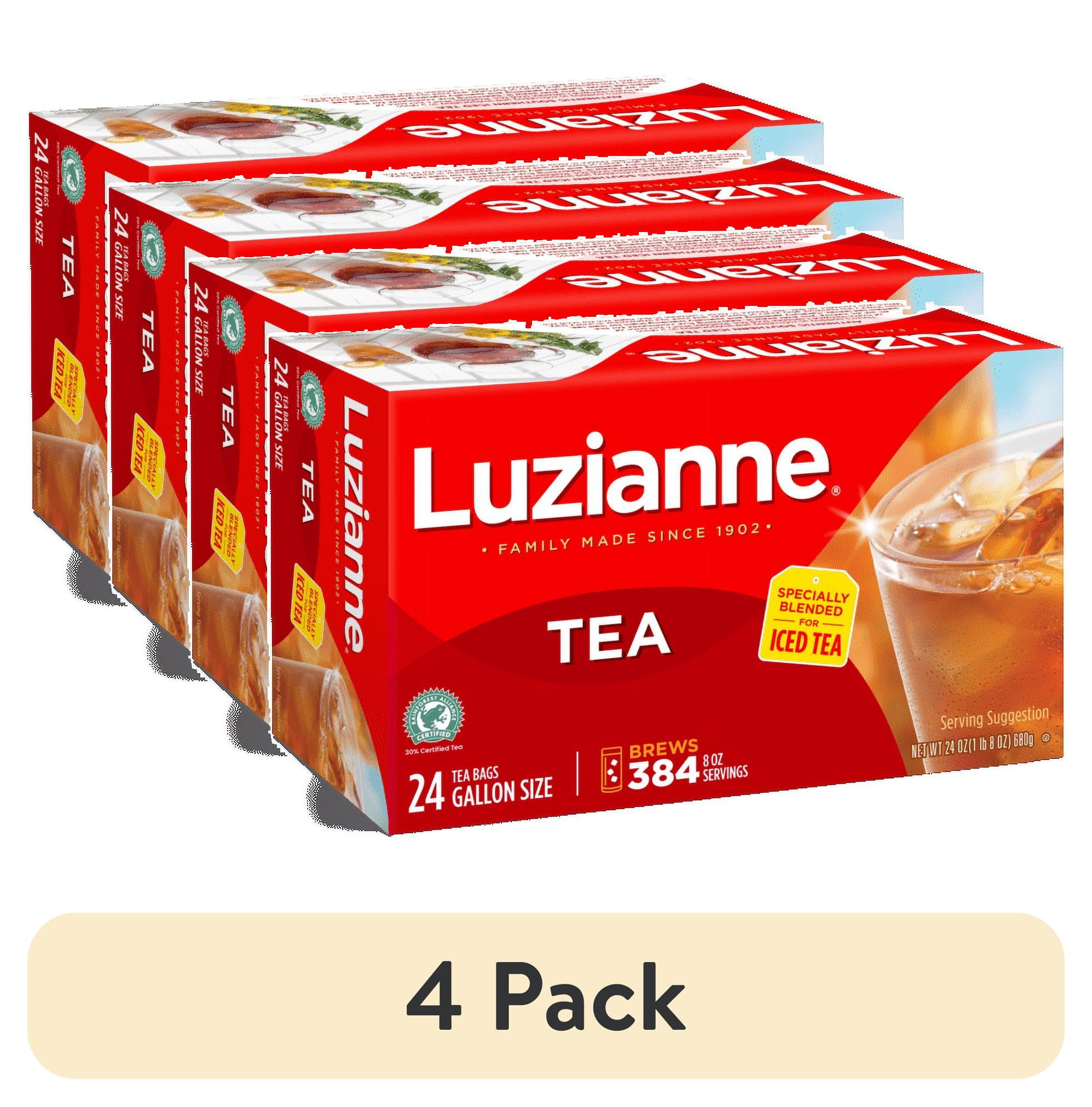 (4 pack) Luzianne Black Iced Tea Gallon Bags, 24 Count