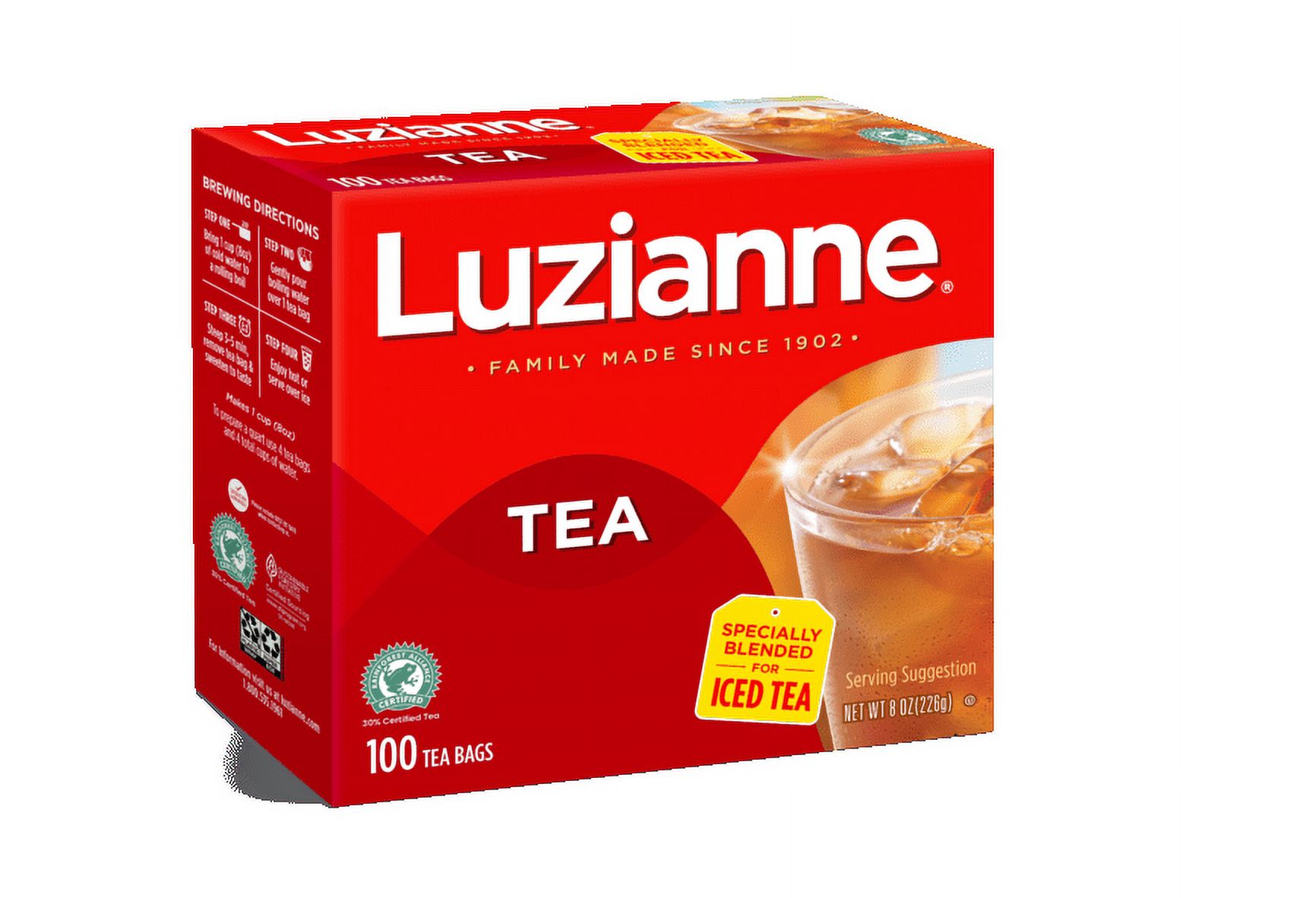 Luzianne, Black Iced Tea, Tea Bags, 100 Ct