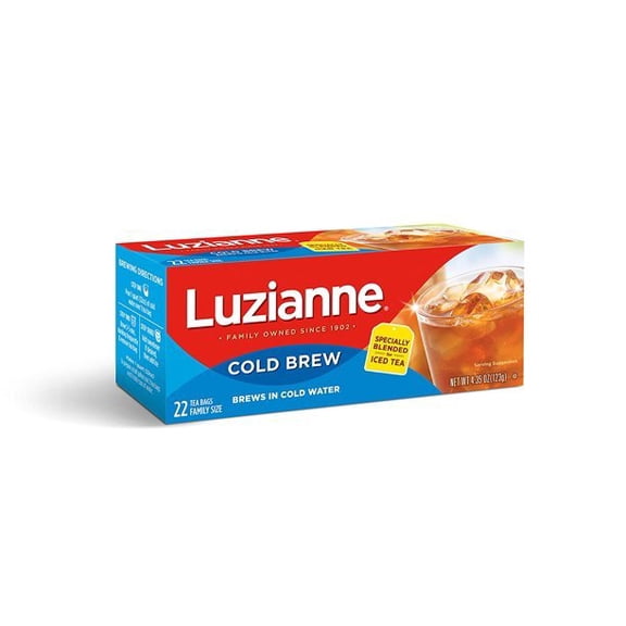 Luzianne Cold Brew Black Tea, Brews in Cold Water, 22 Tea Bags 1 Pack