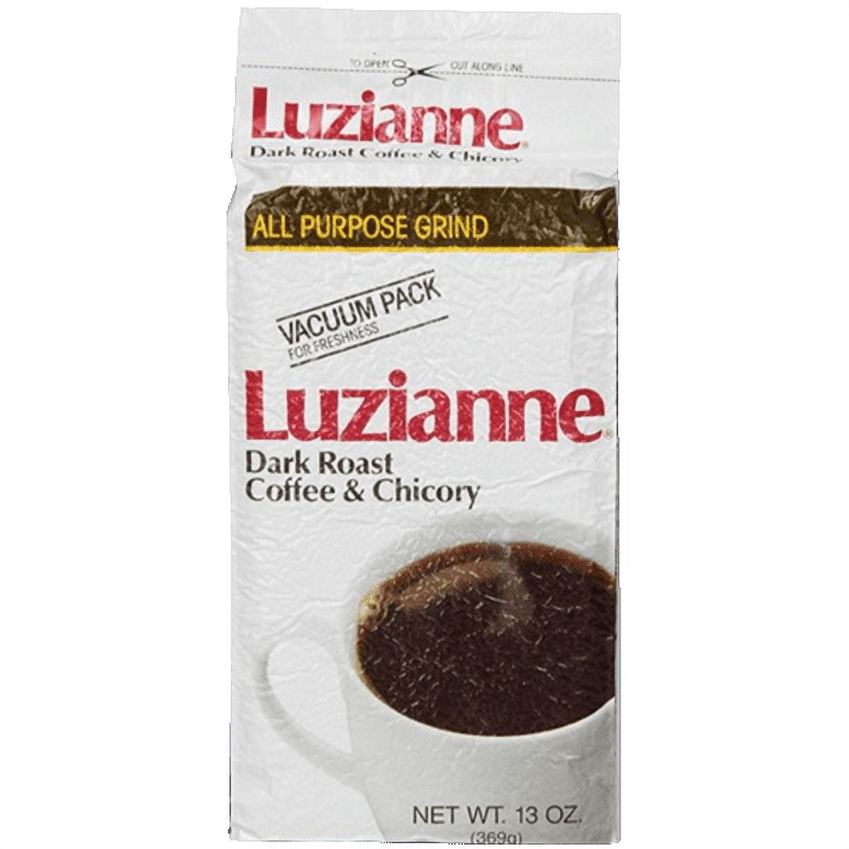 Luzianne Dark Roast Coffee & Chicory White Label 13 oz