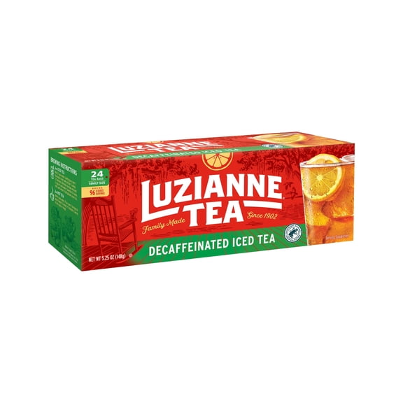 Luzianne Decaffeinated Black Iced Tea Bags, 24 Count