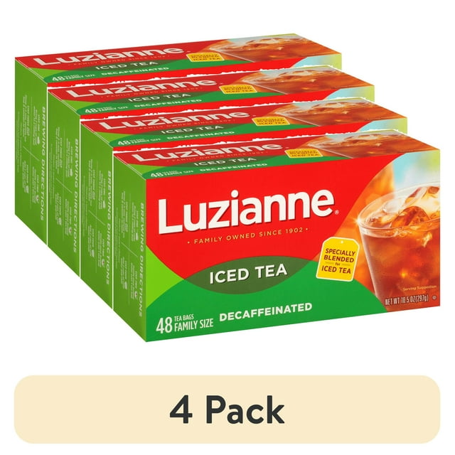 (4 pack) Luzianne Decaffeinated Black Iced Tea Bags, 48 Count