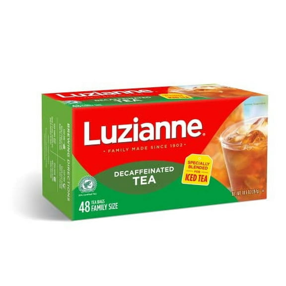 Luzianne Decaffeinated Iced Tea Bags, Specially Blended for Iced Tea, Family Sized, 48 Count Box