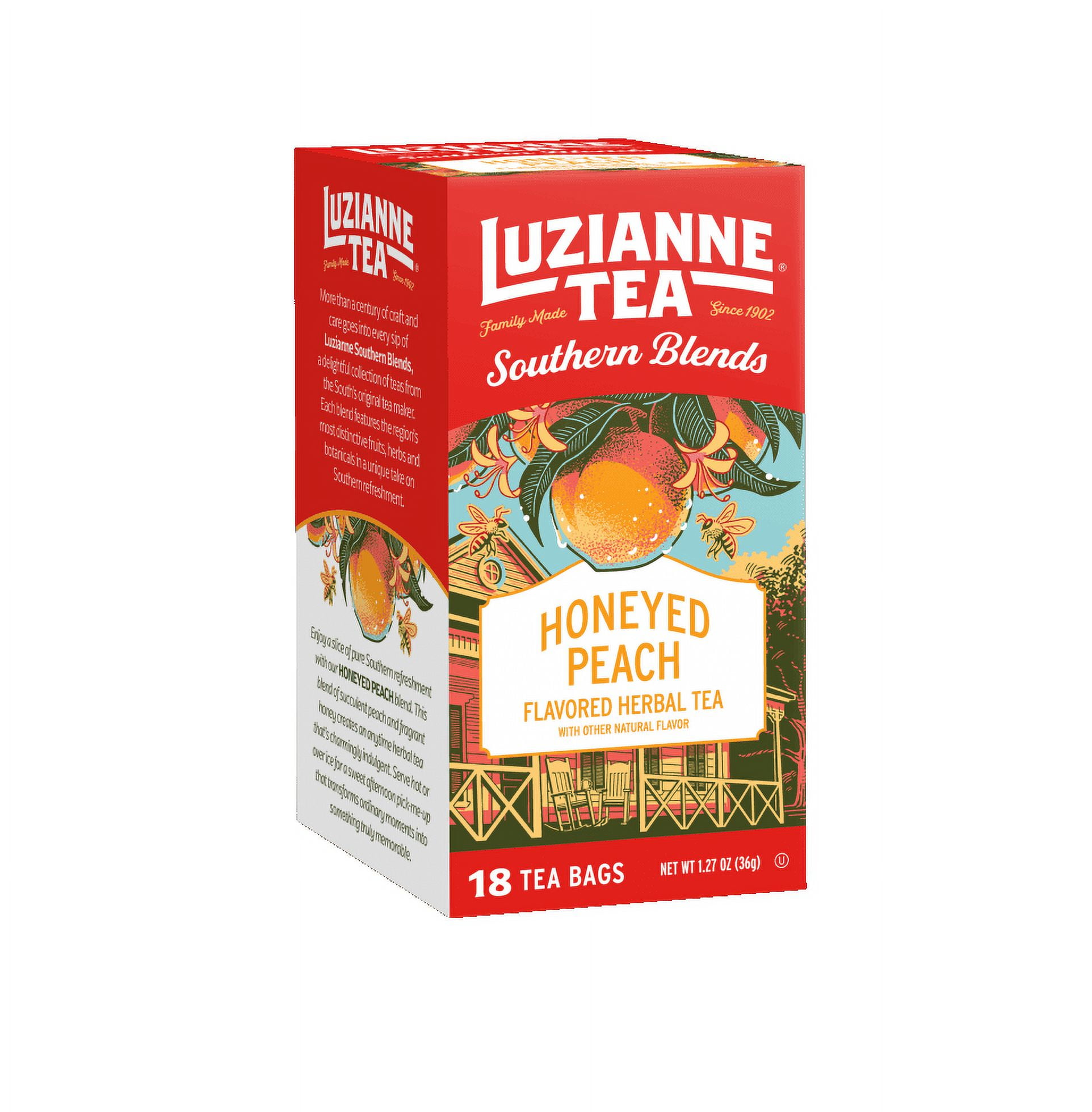 Luzianne Honeyed Peach Flavored Herbal Tea 18 Count