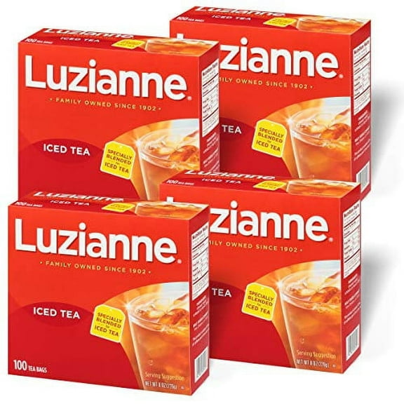 Luzianne Specially Blended for Iced Tea Bags, Unsweetened, 100ct (4 Pack)