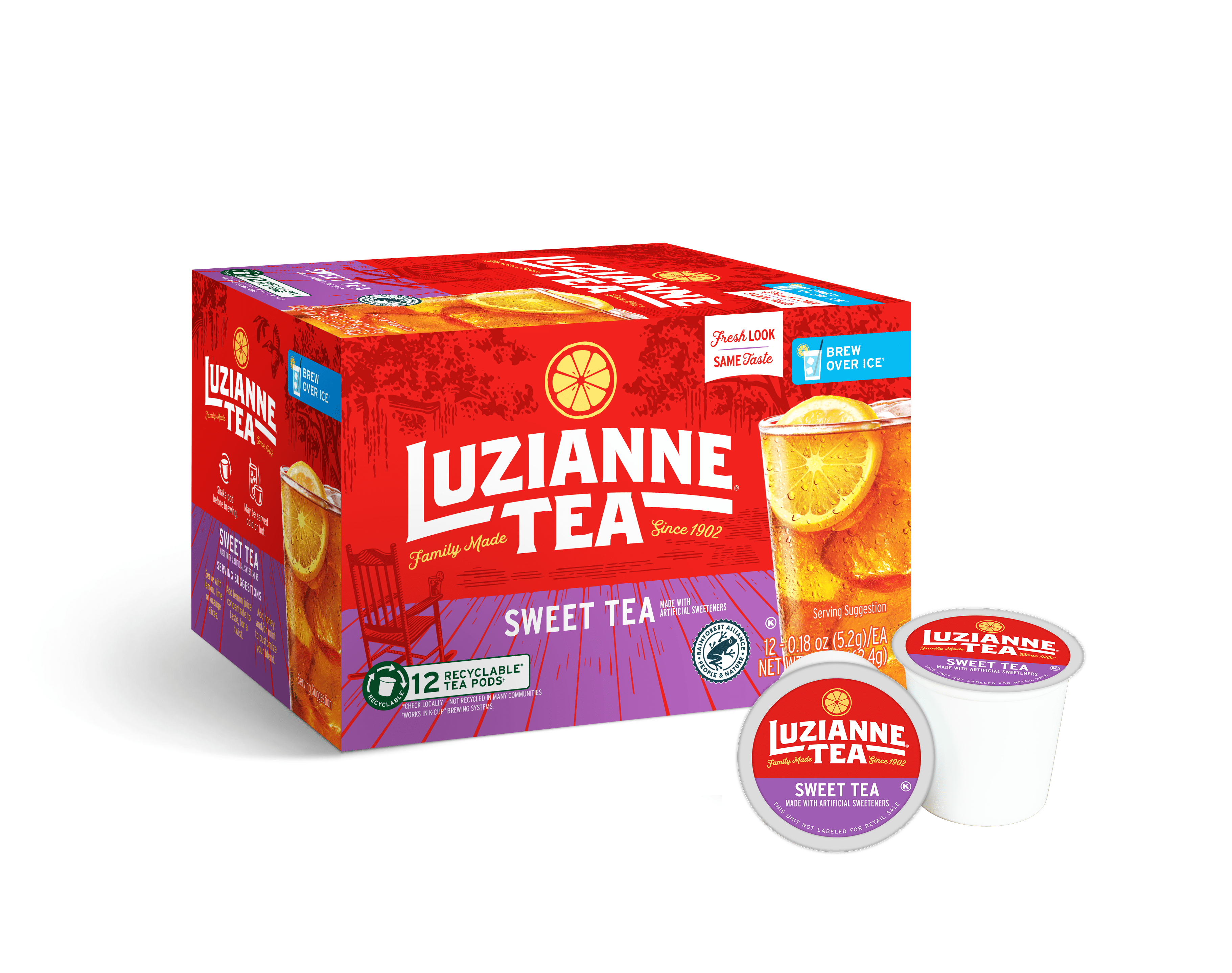 Luzianne Sweet Iced Tea, Keurig Compatible K-Cup Pods, Single