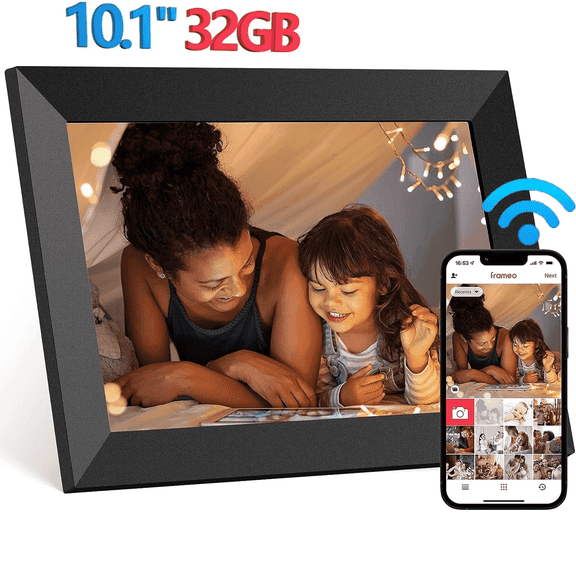Lvelia 10.1 inch Wifi Digital Photo Picture Frame with 32GB Storage,1280 * 800 IPS Touch Screen Smart Digital Picture Frame,Auto-Rotate Slideshow, Easy to Share Photo/Video via Frameo App