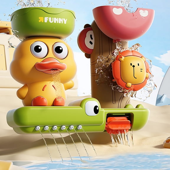 Lvelia Baby Bath Toys for Kids Ages 1-3, Duck Bathtub Water Toys for Toddler 2-4,Interactive Water Shower Tub Toys for Boys Girls Infant Gifts Presents