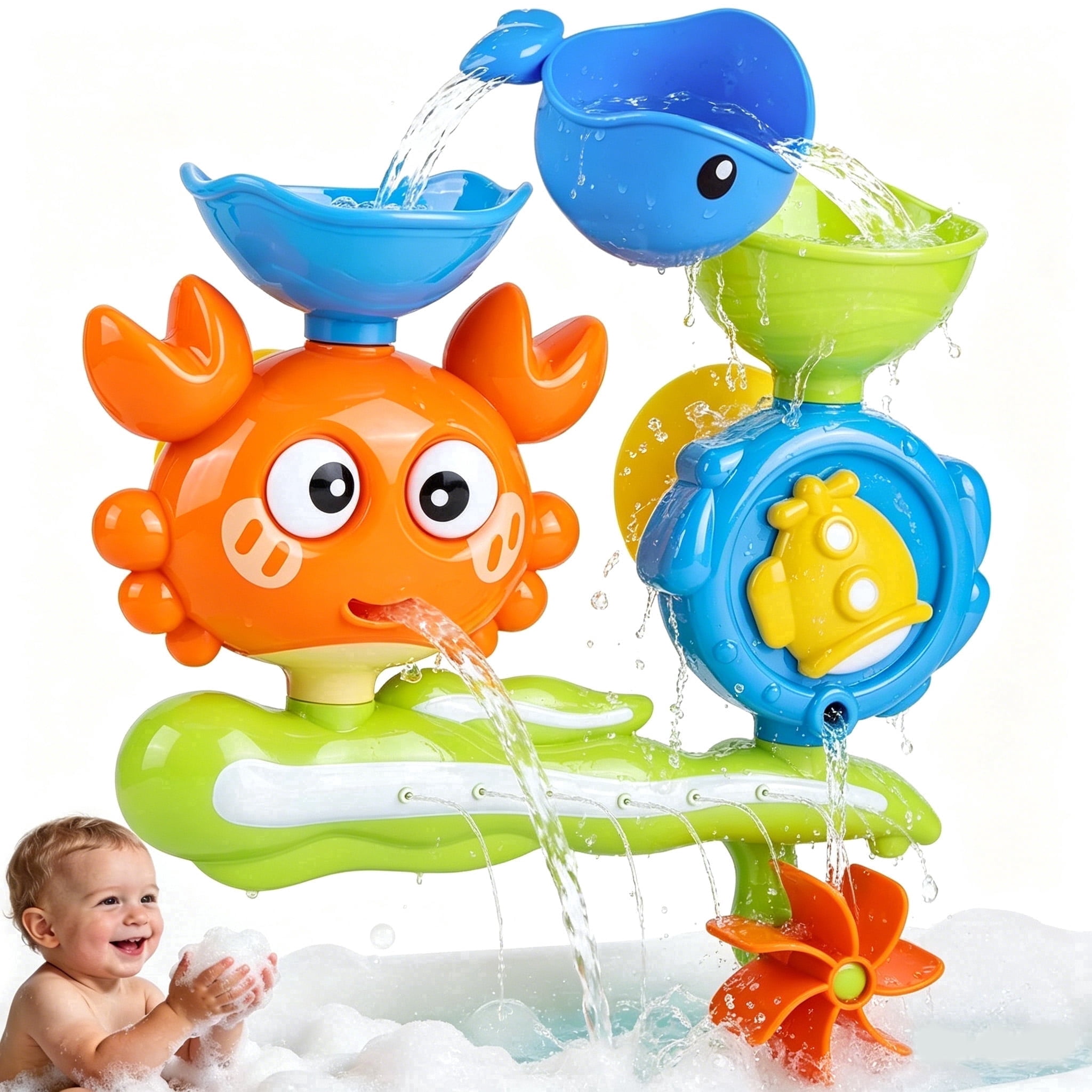 Infantino Sea Life Water Toys 8-Piece Bath Squirters Set with Sea