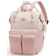 Lvelia Diaper Bag Backpacks for Women Large Capacity with Insulated Pockets, Baby Changing Bag for Girl Waterproof Baby Bags for Mama Maternity Travel Bag,Pink