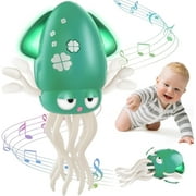 Lvelia Electric Crawling Octopus Toy, Tummy Time Dancing Squid, Crawling Octopus Baby Toy, USB Rechargeable(Green)