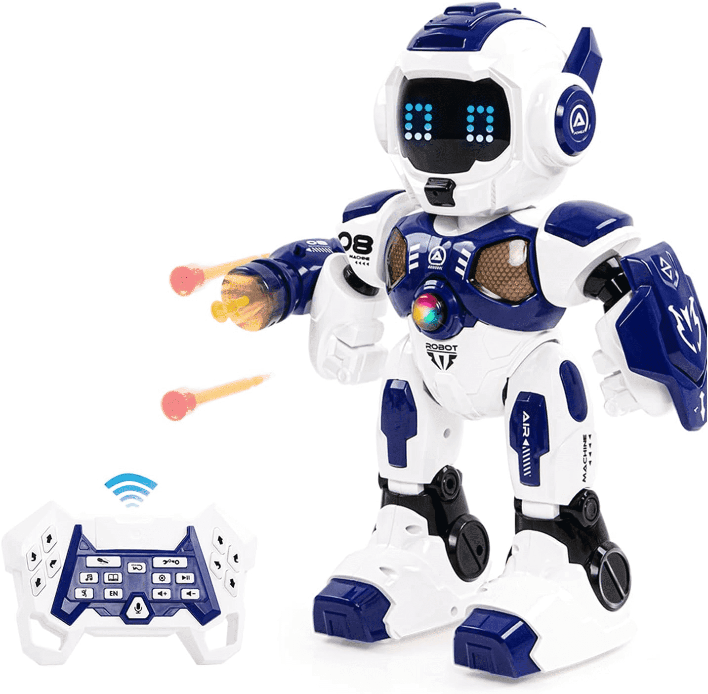 Lvelia RC Robot for Kids,Programmable Remote Control Smart Walking Singing Dancing Interactive Robot Toy with LED Eyes,Volume Control for Age 3-14 Year Old Boys Girls Birthday Gift Present