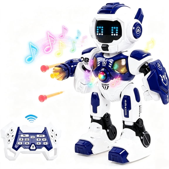 Lvelia RC Robot for Kids,Large Programmable Remote Control Smart Walking Singing Dancing Interactive Robot Toy with LED Eyes for Age 3-14 Year Old Boys Girls Birthday Gift Present