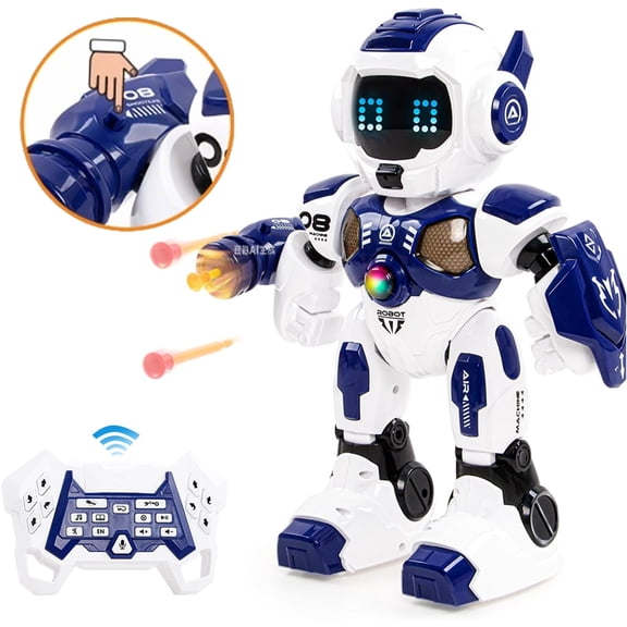 Lvelia RC Robot for Kids,Programmable Remote Control Smart Walking Singing Dancing Interactive Robot Toy with LED Eyes,Volume Control for Age 3-14 Year Old Boys Girls Birthday Gift Present
