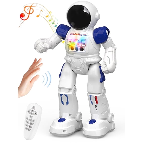 Lvelia RC Robot Toy for Kids,Gesture & Sensing Programmable Interactive Remote Control Singing Dancing Rechargeable Smart Robot with Auto-Demon, Birthday Gift for 3+ Years Old Boys Girls