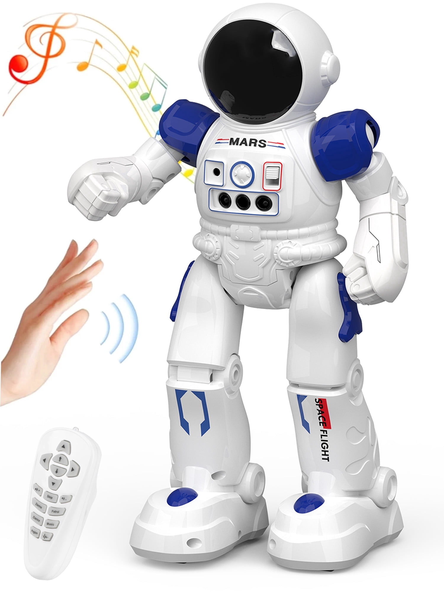 Lvelia RC Robot Toy for Kids,Gesture & Sensing Programmable Interactive Remote Control Singing Dancing Rechargeable Smart Robot with Auto-Demon, Birthday Gift for 3+ Years Old Boys Girls
