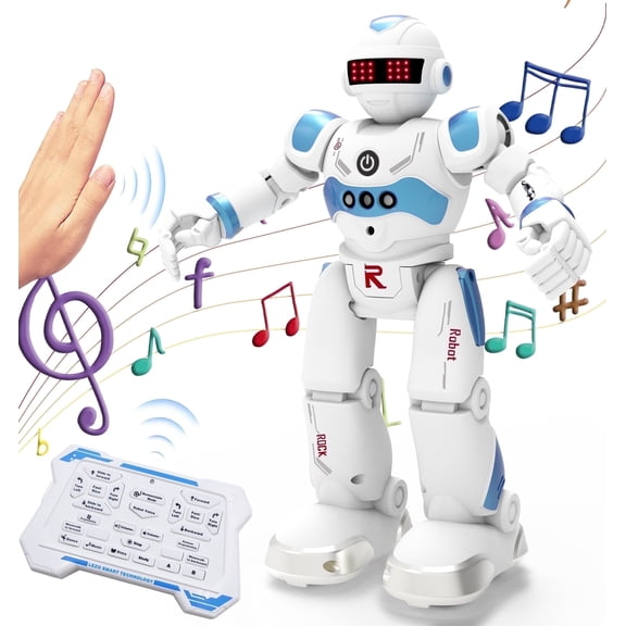 Lvelia RC Robot Toys for Kids, Gesture & Sensing Programmable Remote Control Smart Robot for Age 3 4 5 6 7 8 Year Old Boys Girls Birthday Gift Present