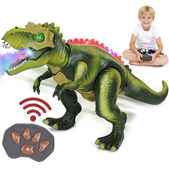 Lvelia Remote Control Dinosaur Toys for Kids,Electronic Walking Dancing Colorful Sprays Robot RC Dinosaur Toy  with Light & Roar,Birthday Gift for Boys Girls 3 Years+