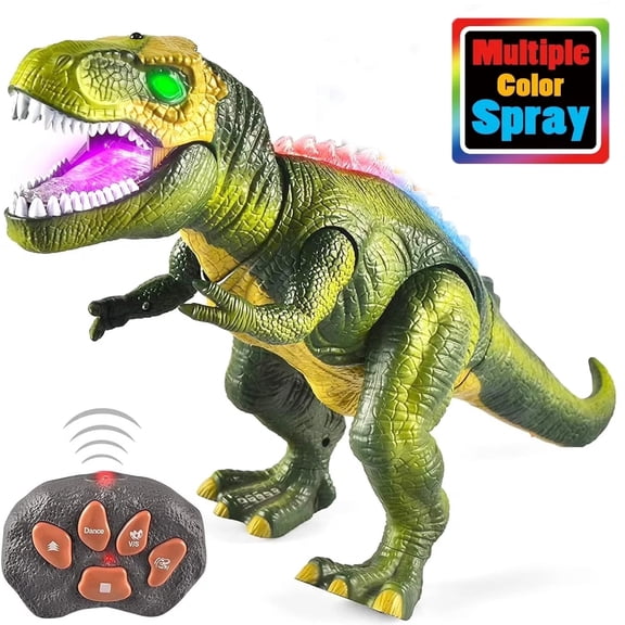 Lvelia Remote Control Dinosaur Toys for Kids,Electronic Walking Dancing Colorful Sprays Robot RC Dinosaur Toy  with Light & Roar,Birthday Gift for Boys Girls 3 Years+